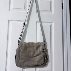 Latico Leather Gray Crossbody Purse Geometric Lining